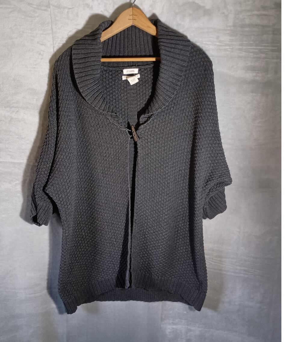 RUFF HEWN Size L Heavy 100% Cotton Toggle-Button Dolman Sleeve Cardigan Sweater